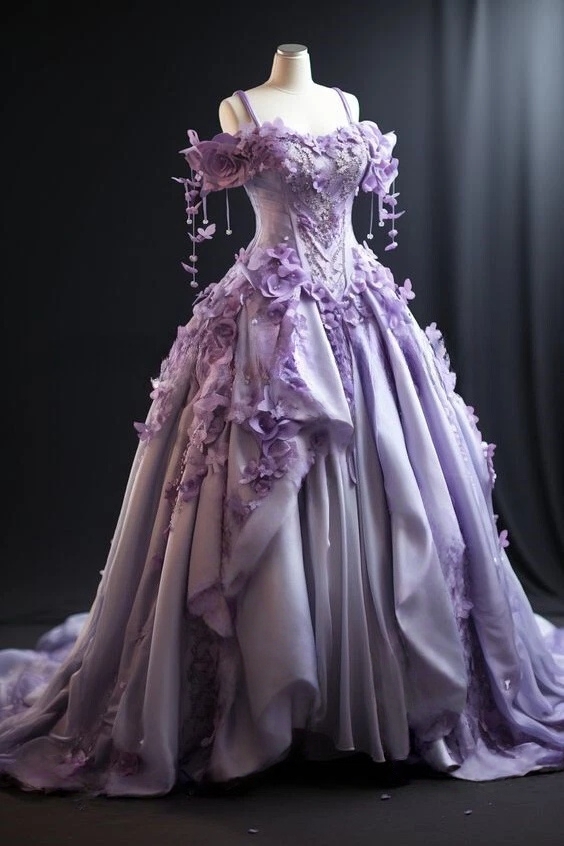 エレガントな花柄ビクトリア朝のウエディングドレスオフショルダ - Victorian Women'S Formal Wear のレビューと価格