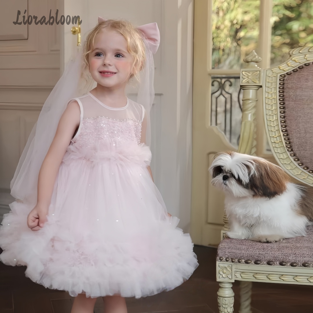 女の子用チュールガウン レイヤードスカートデザイン フラワー - Women'S Formal Wear For Girls のレビューと価格
