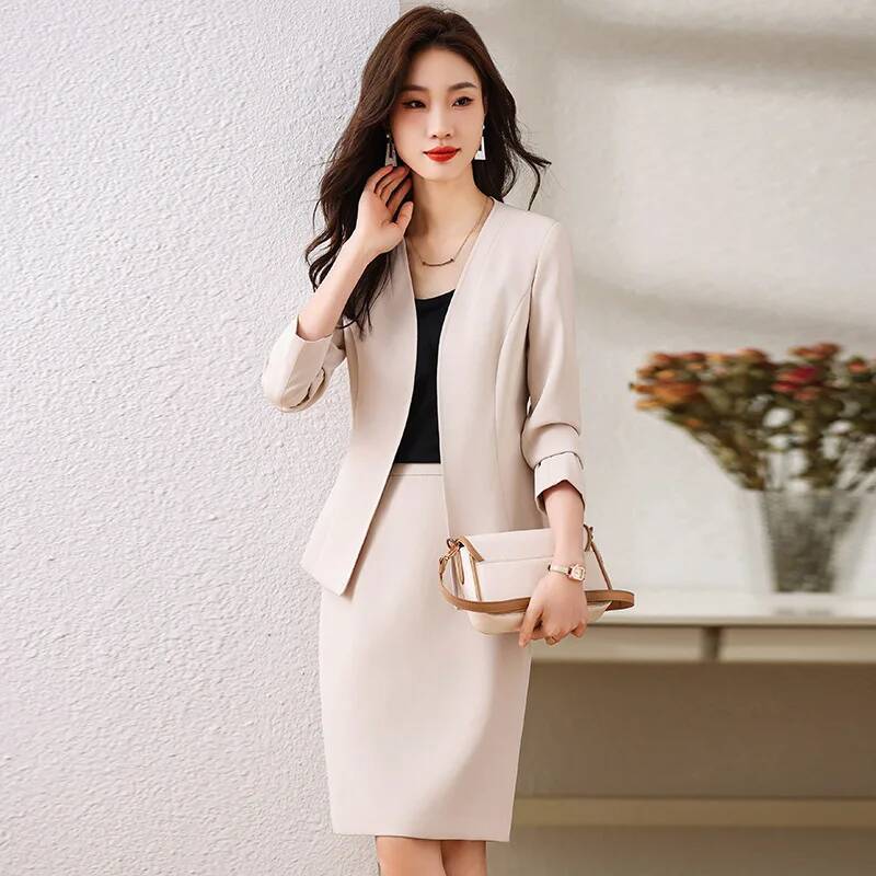 スカートとジャケット付きのフォーマルな女性用ビジネススーツ  - Formal Winter Wear Women Jacket のレビューと価格